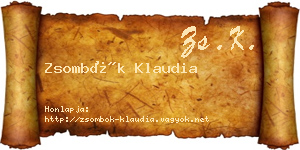 Zsombók Klaudia névjegykártya