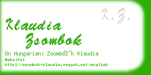 klaudia zsombok business card